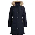 Ralph Lauren for woman. 297957509008 Navy faux fur down coat (M), Casual, Polyester