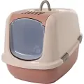Savic Nestor XXL kattetoalett - Toalett champagne rosa/ toskana rød + 2 ekstra filter + 6 Bag it up