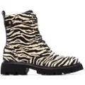 Carmela for woman. 16266502-CEBRA Ankle boots 162665 white (36), Flat, 1 to 3 cm, Zip, Casual, Animal Print