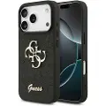 GUESS iPhone 17 Pro Guess Fixed Glitter 4G Metal Logo Deksel - Svart