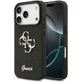 GUESS iPhone 17 Pro Max Fixed Glitter 4G Metal Logo Deksel - Svart