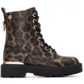 Xti Kids for woman/girl. 15134301-LEOPARDO Ankle boots 151343 brown (36), Flat, Zip, Casual, Animal Print, children's fashion
