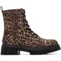 Xti for woman. 14465802-LEOPARDO Ankle boots 144658 brown (36), Flat, Zip, Casual, Animal Print