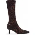 Xti for woman. 14470301-LEOPARDO Boots 144703 brown (41), 3 to 5 cm, Zip, Casual, Animal Print