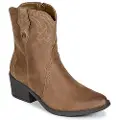 Mustang for woman. 54910 Tanubis brown ankle boots (37), 3 to 5 cm, Zip, Casual