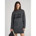 Pepe Jeans for woman. PL953387 Denisse gtis dress (L), Casual, Grey, Acrylic, Long sleeve