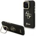 GUESS iPhone 16 Pro Max Grained 4G Logo Stativkameraramme-deksel - Svart