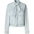 Pepe Jeans for woman. PL4024330 Jacket with blue scarf (S), Casual, Cotton, Denim
