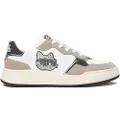 Karl Lagerfeld for girl. Z30986 Leather Sneakers Face white (35), Flat, Laces, Casual, children's fashion