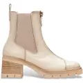 Hispanitas for woman. HI243636 Beige leather Chelsea ankle boots (36), 5 to 8 cm, Zip, Casual