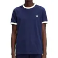 Fred perry for man. M4620 Raped Ringer T-shirt blue (M), Casual, Cotton, Short sleeve