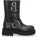 Alpe for woman. 279601 Biker leather ankle boots black (38), 1 to 3 cm, Zip, Casual