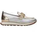 Hispanitas for woman. HV243432 Sport Loira leather moccasins silver (42), Flat, None, Casual