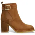 Alpe for woman. 551611 Montana brown leather ankle boots (39), 5 to 8 cm, Suede, Zip, Casual