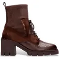 Hispanitas for woman. HI254281 Zurich Rock Leather Ankle Boots brown (41), 5 to 8 cm, Zip, Casual
