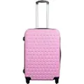 Borg Living Medium koffert - Rosa med hjerter, hardcase koffert - Eksklusiv reisekoffert med 4 hjul