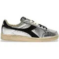 Diadora for woman. 201182227 Prestige Metal Used Silver Leather Sneakers (36), Flat, Laces, Casual
