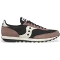 Saucony for man. S70884-12 Leather Sneakers Trainer 80 black, brown (43), Flat, Laces, Casual