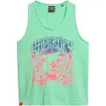Superdry for woman. W6012045A Psych Surf green tank top (36), Casual, Cotton, Sleeveless / Straps