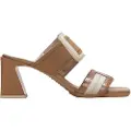 Hispanitas for woman. CHV243327 Brown leather sandals Mallorca -Heel height 6.5cm (41), 5 to 8 cm, None, Casual, Party