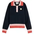 Scotch & Soda Sporty Collar Chest Logo Langermet Poloskjorte