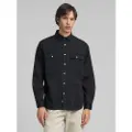 Replay for man. M4147.000.84762G Oxford overshirt black (L), Casual, Cotton, Short sleeve