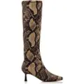 Mustang for woman. 59670 Ninette beige boots (37), 3 to 5 cm, Zip, Casual, Animal Print