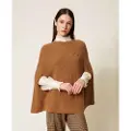 Twinset for woman. 252TT3421 Beige wool blend cape style jumper (M/L), Casual