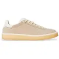 Twinset for woman. 252TCP026 Beige suede leather trainers (37), Flat, Laces, Casual