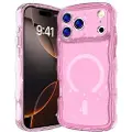 Mtp Products iPhone 17 Pro Wave-Edge Laser Glitter MagSafe-deksel - gjennomsiktig rosa