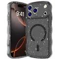 Mtp Products iPhone 17 Pro Wave-Edge Laser Glitter MagSafe-deksel - gjennomsiktig svart