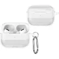 Mtp Products AirPods Pro 3 Børstet TPU-deksel med Karabinkroken - Karbonfiber - Hvit