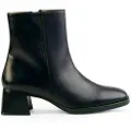 Hispanitas for woman. HI243702 Navy leather ankle boots, green (37), 1 to 3 cm, Zip, Casual