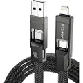 BlitzWolf BW-HDC7 4-i-1 USB+C+Lightning-kabel 240W 1,2 m (svart)