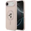 Karl Lagerfeld iPhone Air Karl and Choupette MagSafe-deksel i flytende silikon - Rosa