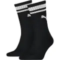 Puma Crew Heritage Stripe Socks Unisex (2-Pack), Clothing, Black, 35-38