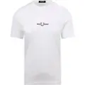 Fred perry for man. M4580 T-shirt with white logo (L), Casual, Cotton, Short sleeve