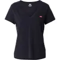 Levi's for woman. 85341-0003 T-shirt Perfect VNeck Caviar black (XL), Casual, Cotton, Short sleeve