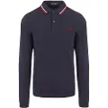 Fred perry for man. M3636 Polo Twin Tipped navy (M), Casual, Cotton, Long sleeve