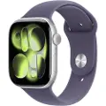 Apple Watch Series 11 GPS + Cellular 46mm Silver Aluminium Case with Purple Fog Sport Band - M/L
