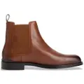 Tommy Hilfiger for man. FM0FM05578 Brown Corporate Leather Chelsea Ankle Boots (44), Flat, None, Casual
