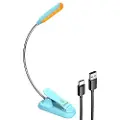 Glocusent Trådløs lampe mini GLCSNTBL103B klipsbar boklampe, USB-C blå