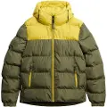 Superdry for man. M5012281A Quilted jacket Colorblock green (M), Casual, Recycled Polister, Sustainable