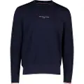 Tommy Hilfiger for man. MW0MW33639 Fleece pullover with navy ribbed cuffs (XL), Casual, Cotton
