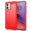 Mtp Products Motorola Moto G84 Børstet TPU Deksel - Karbonfiber - Rød