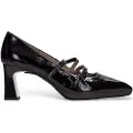 Hispanitas for woman. HI243523 Mary Jane ankara black leather shoes (40), 5 to 8 cm, None, Casual