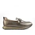 Hispanitas for woman. HI243621 Bolmet bronze leather moccasins (38), Flat, None, Casual