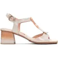Hispanitas for woman. HV232811 Leather Sandals Iris white -Heel height 5cm (40), 5 to 8 cm, Buckle, Casual, Party