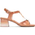 Hispanitas for woman. HV232811 Brown Iris Leather Sandals -Heel height 5cm (41), 5 to 8 cm, Buckle, Casual, Party