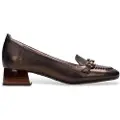 Hispanitas for woman. HI233023 Bronze leather loafers (36), 3 to 5 cm, None, Casual, Party